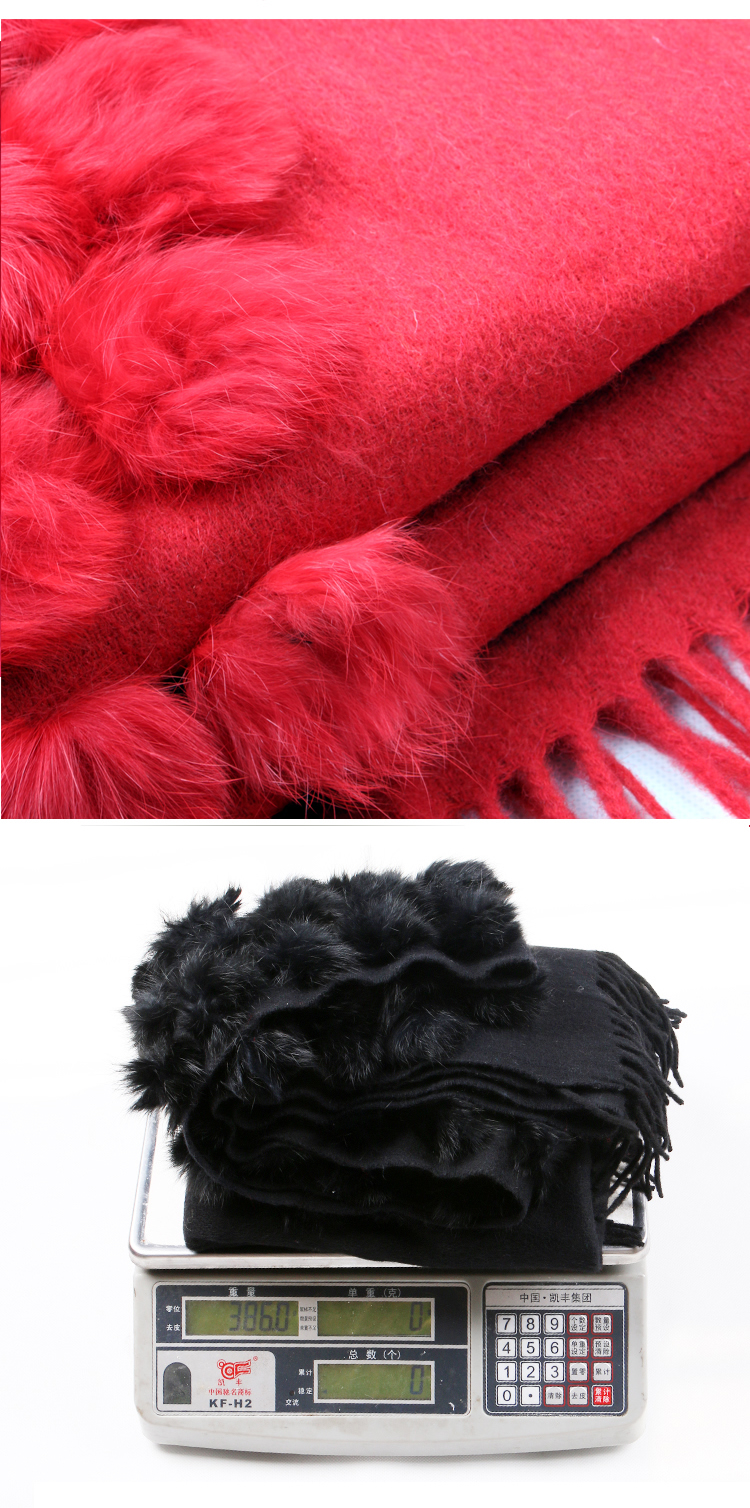 100% pure wool rabbit fur shawl