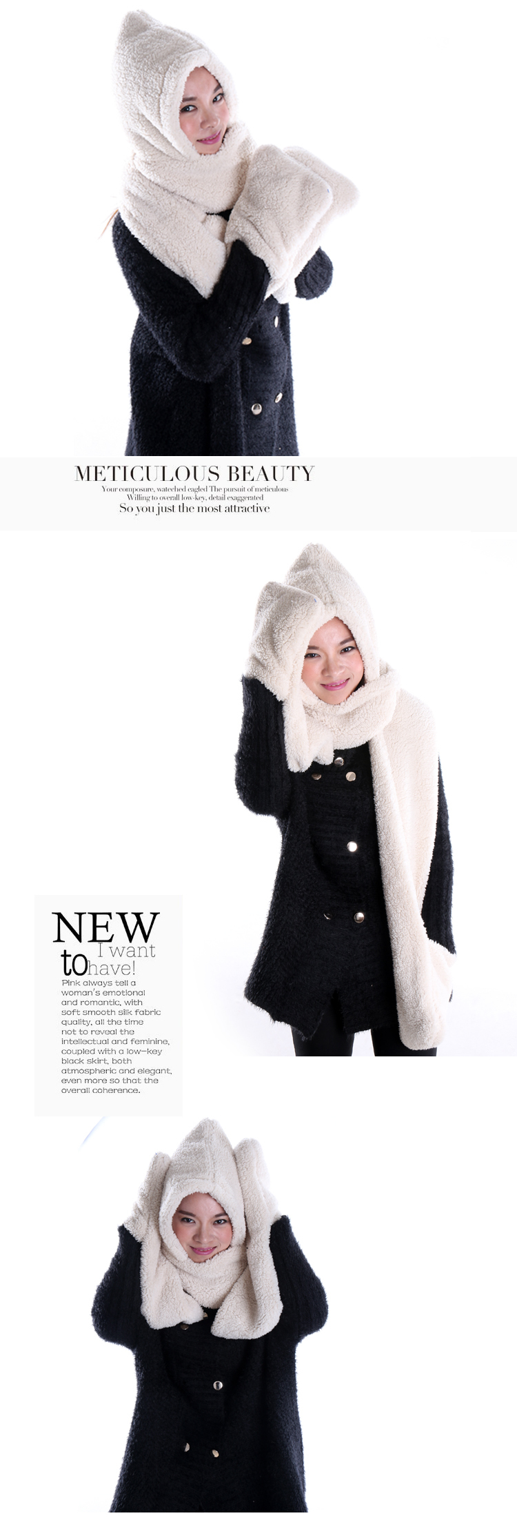 Winter cashmere scarves hats gloves