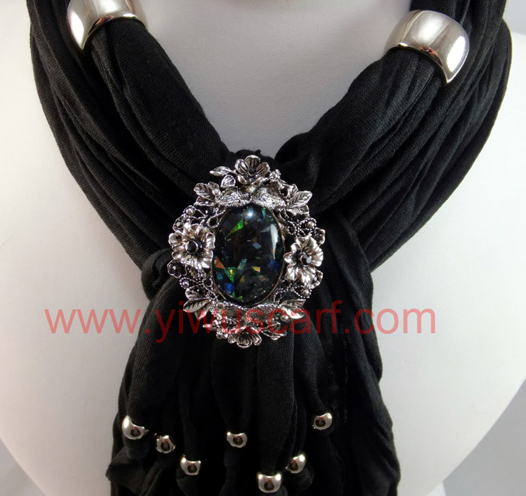 Black necklace jewelry pendant scarf