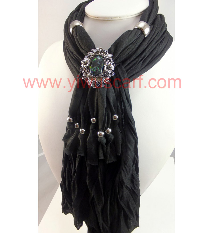Black necklace jewelry pendant scarf
