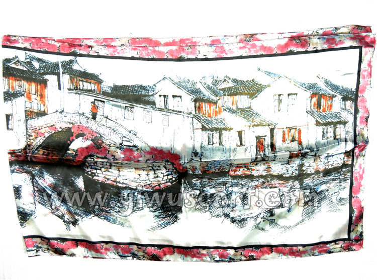 China rivers and lakes stylish silk scarf