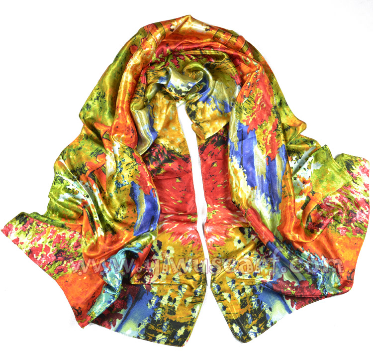 Digital printing silk scarf