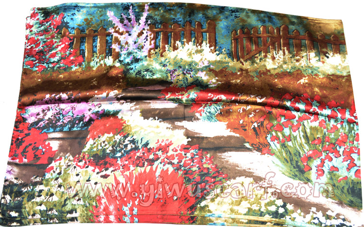 Digital printing silk scarf