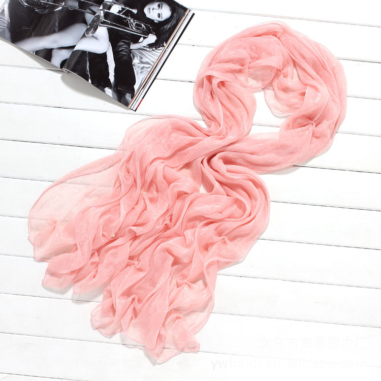 Monochromatic silk scarves