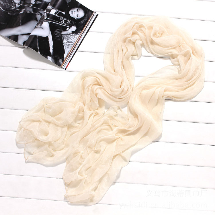 Monochromatic silk scarves