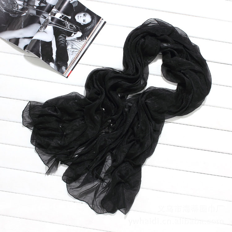 Monochromatic silk scarves