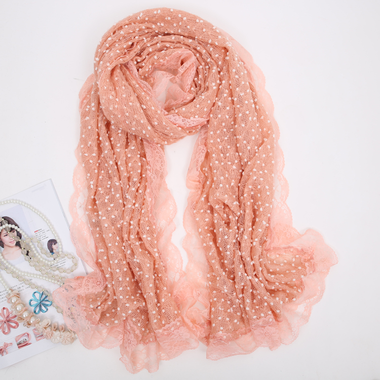 woolen with lace scarf