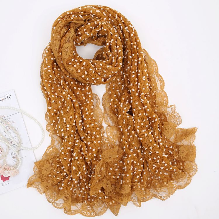 woolen with lace scarf