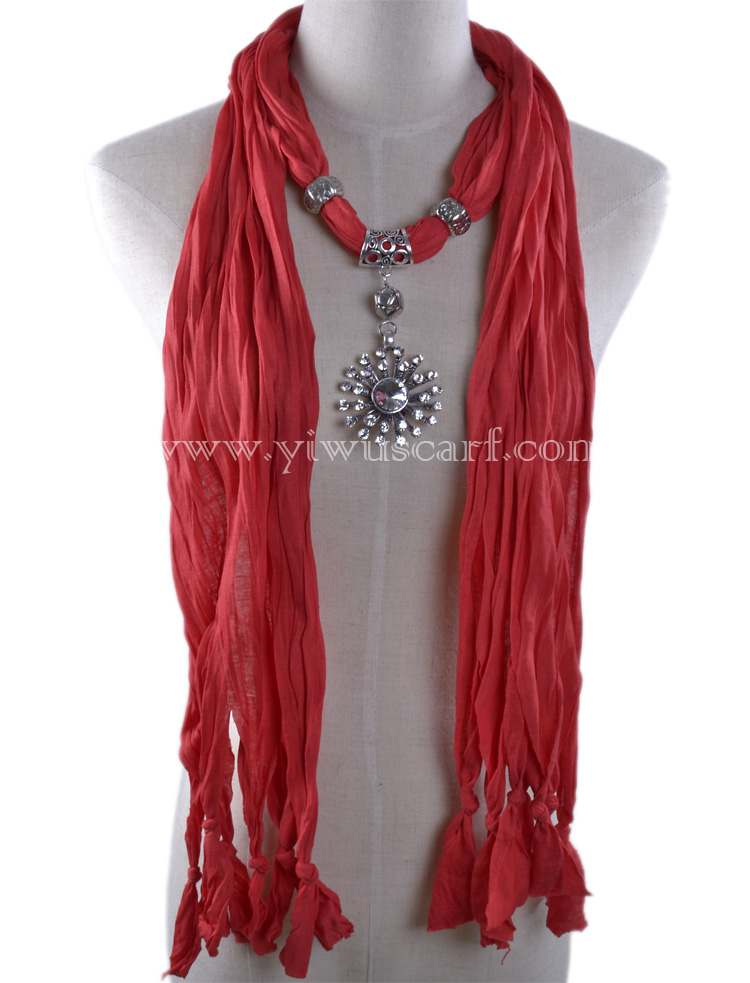 Sunflower rhinestone pendant scarf