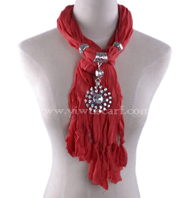 Sunflower rhinestone pendant scarf
