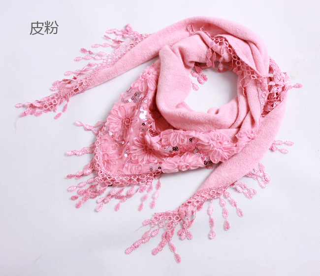 Lace triangle towel cotton scarf