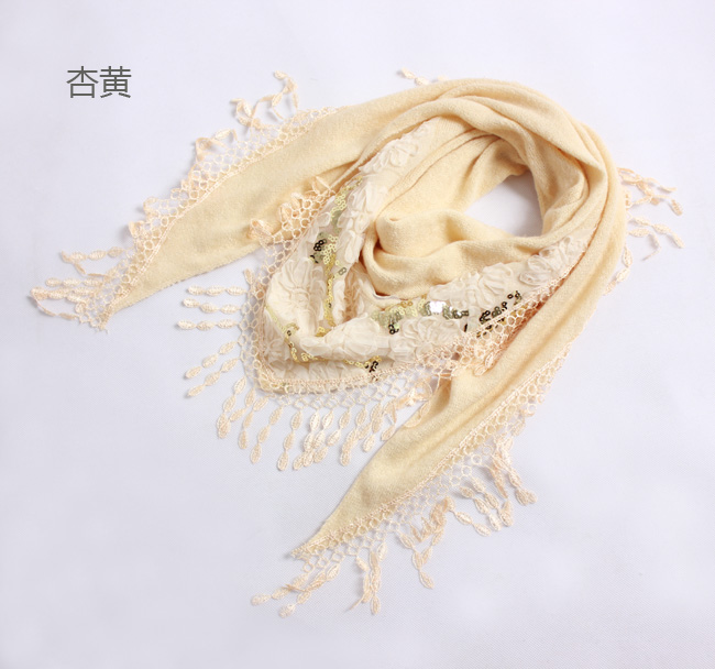 Lace triangle towel cotton scarf