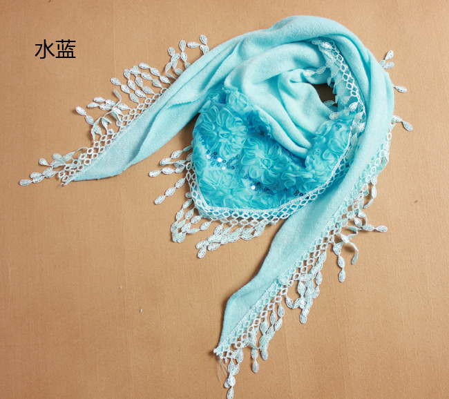 Lace triangle towel cotton scarf