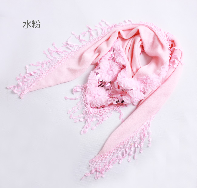 Lace triangle towel cotton scarf