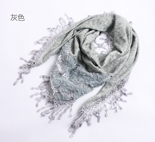 Lace triangle towel cotton scarf