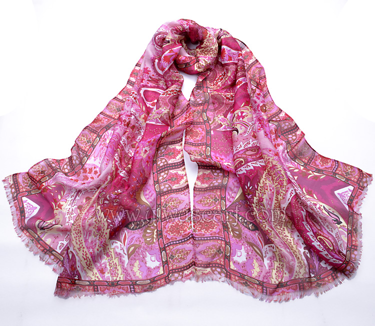 Womens scarf Silk Large Cashew Printing Shawl