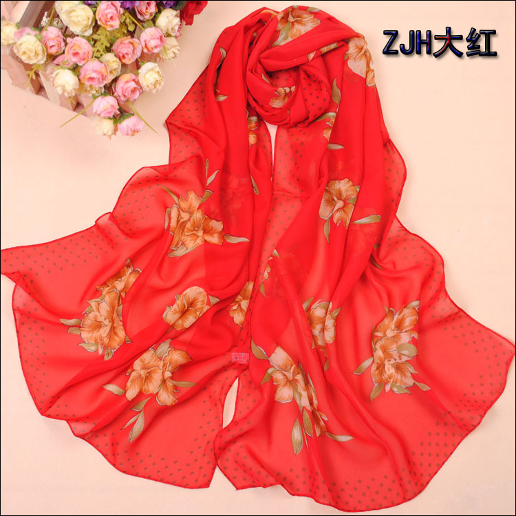 Petal silk scarves