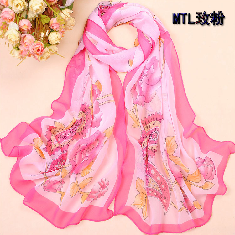 Rose silk scarf factory