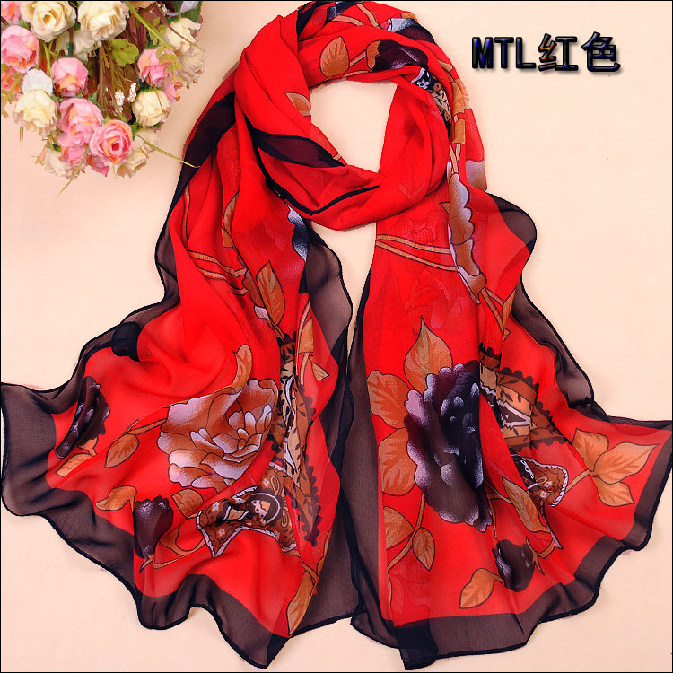 Rose silk scarf factory