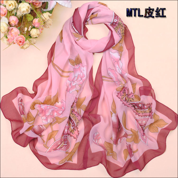 Rose silk scarf factory