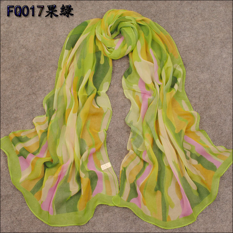 Colorful hand painted scarves