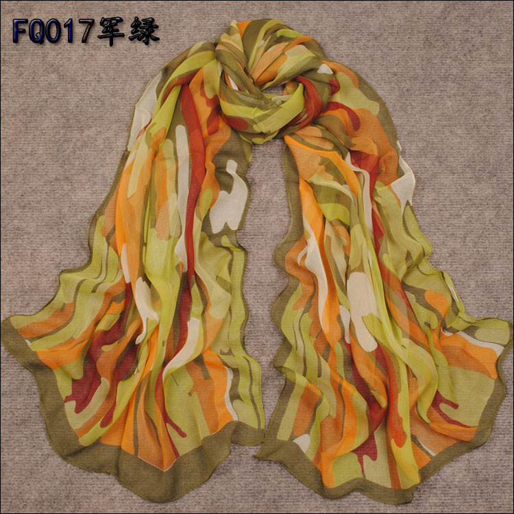 Colorful hand painted scarves