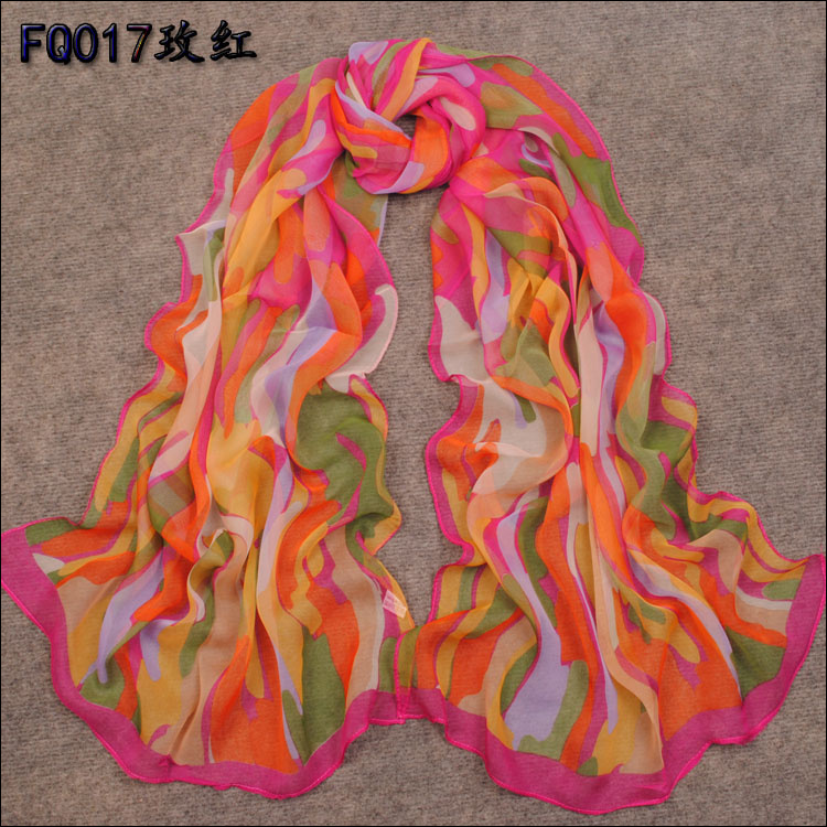 Colorful hand painted scarves
