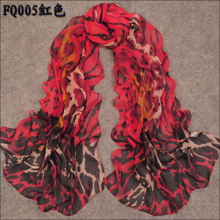 New colorfull leopard silk scarf