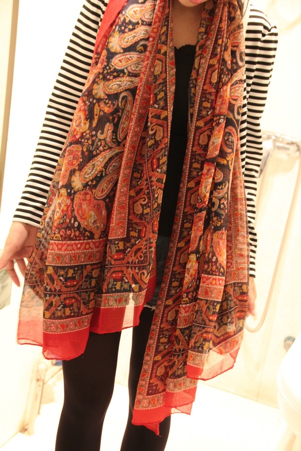 Cashew nuts cotton retro ethnic scarf 