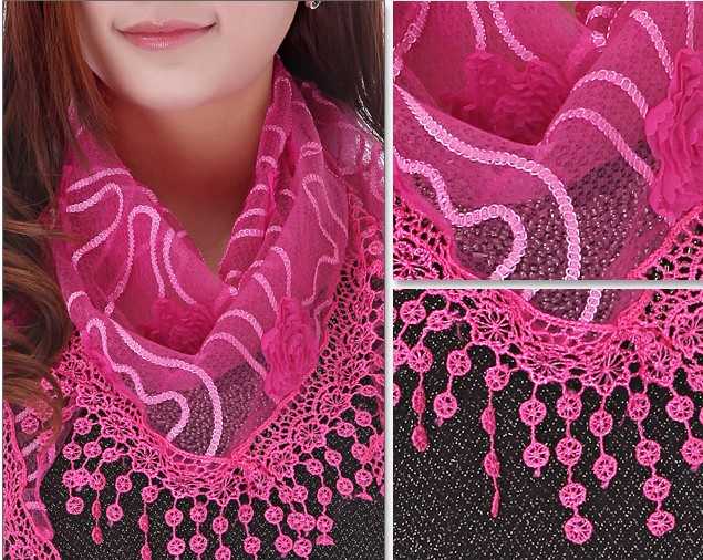 ladies triangle tassel scarf,shawl wholesale