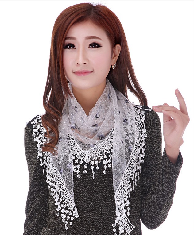 ladies triangle tassel scarf,shawl wholesale