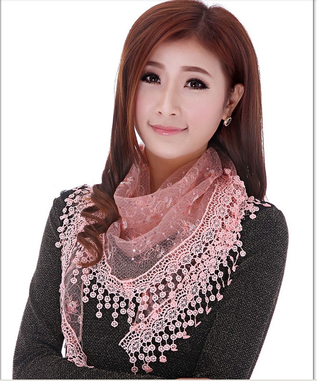 ladies triangle tassel scarf,shawl wholesale