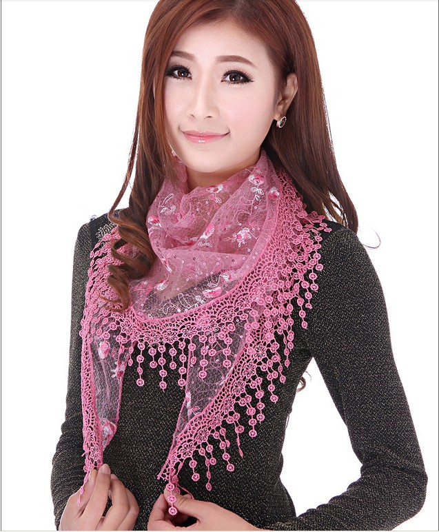 ladies triangle tassel scarf,shawl wholesale
