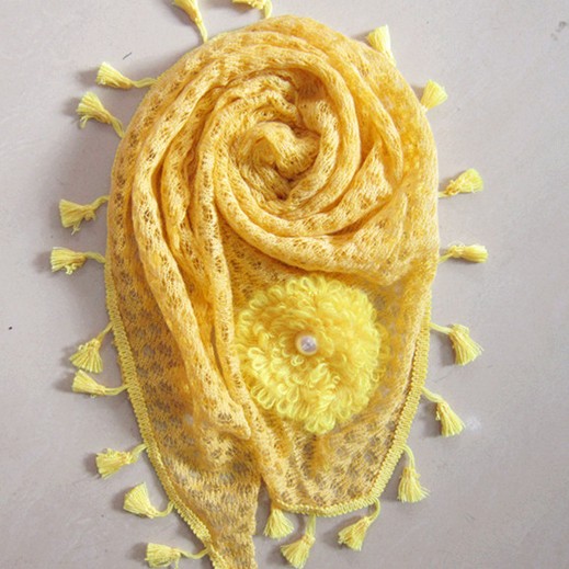 lace triangle silk scarf for autumn or winter 