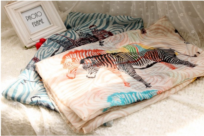 cotton fabric zebra stripe scraf for women