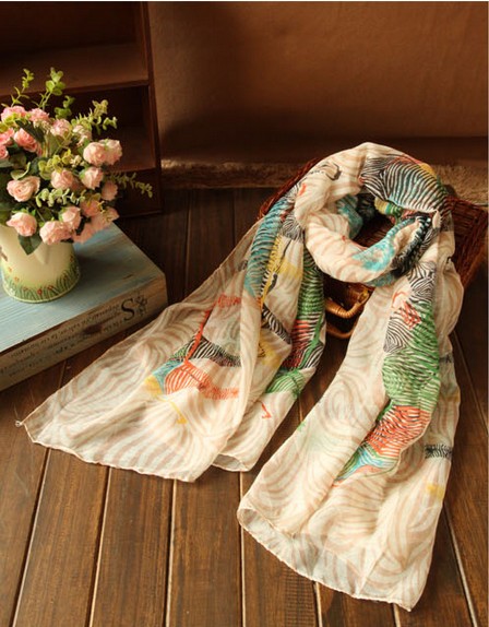 cotton fabric zebra stripe scraf for women