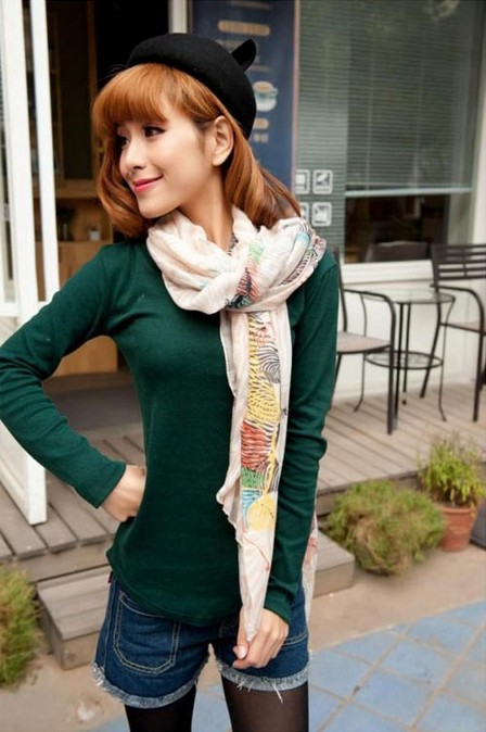 cotton fabric zebra stripe scraf for women