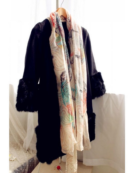 cotton fabric zebra stripe scraf for women