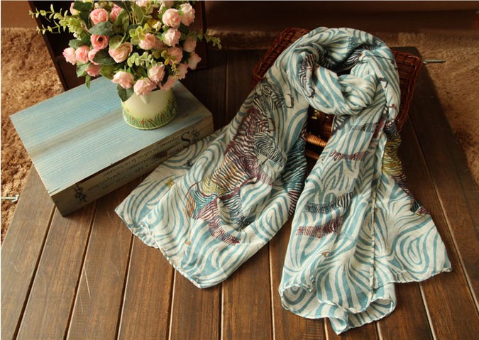 cotton fabric zebra stripe scraf for women