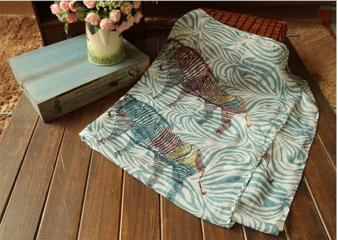 cotton fabric zebra stripe scraf for women
