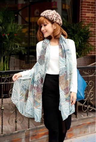cotton fabric zebra stripe scraf for women