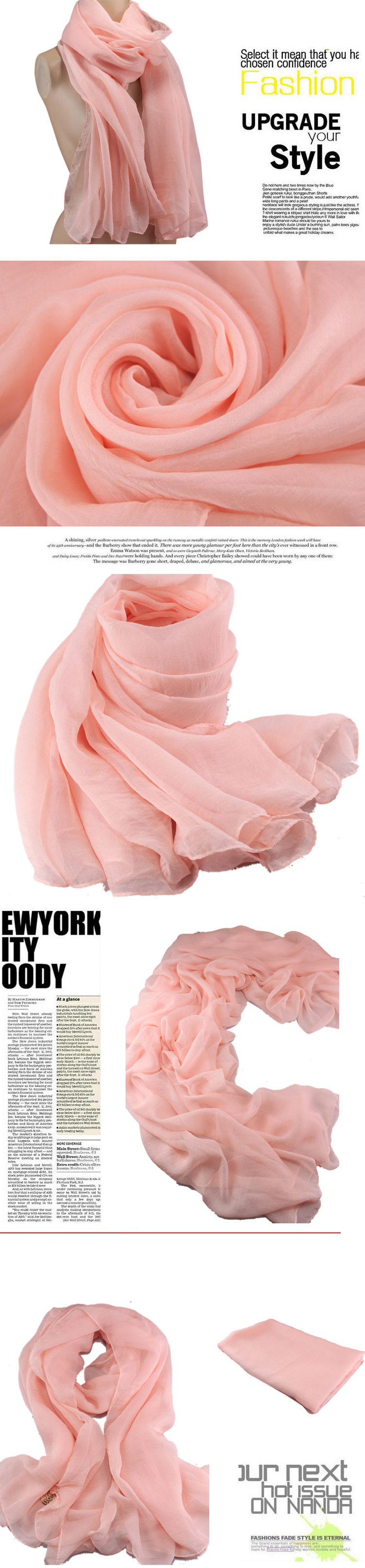 pure color silk chiffon pandant scarf 
