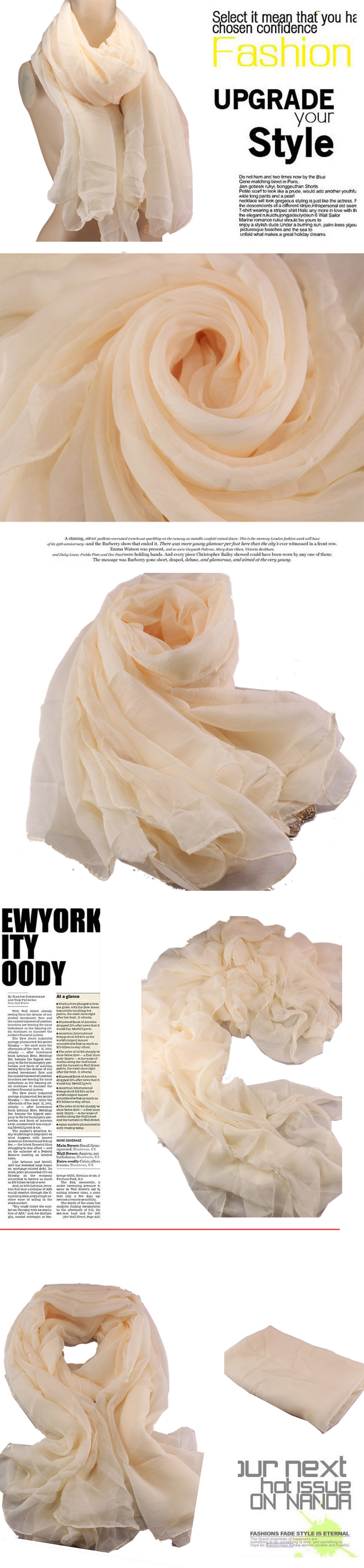 pure color silk chiffon pandant scarf 