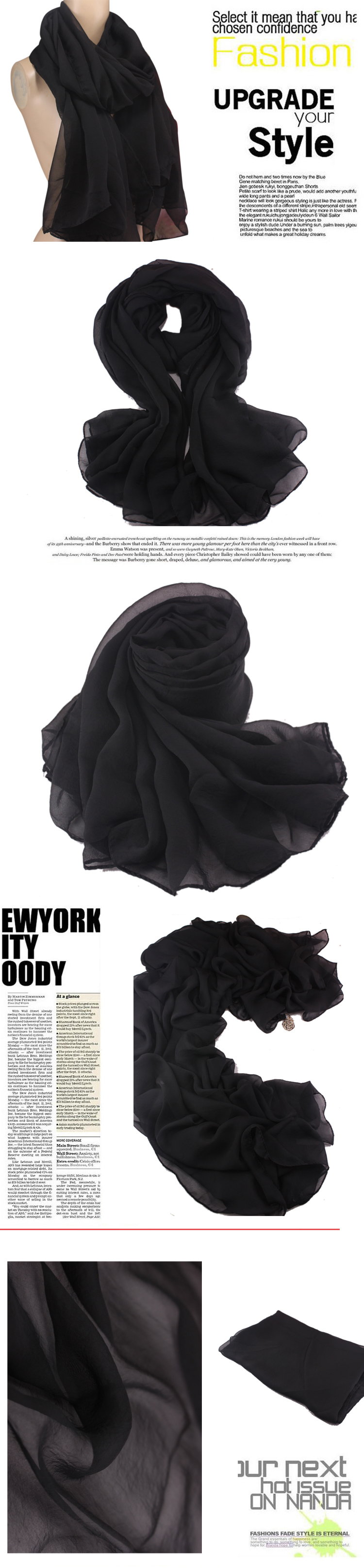 pure color silk chiffon pandant scarf 