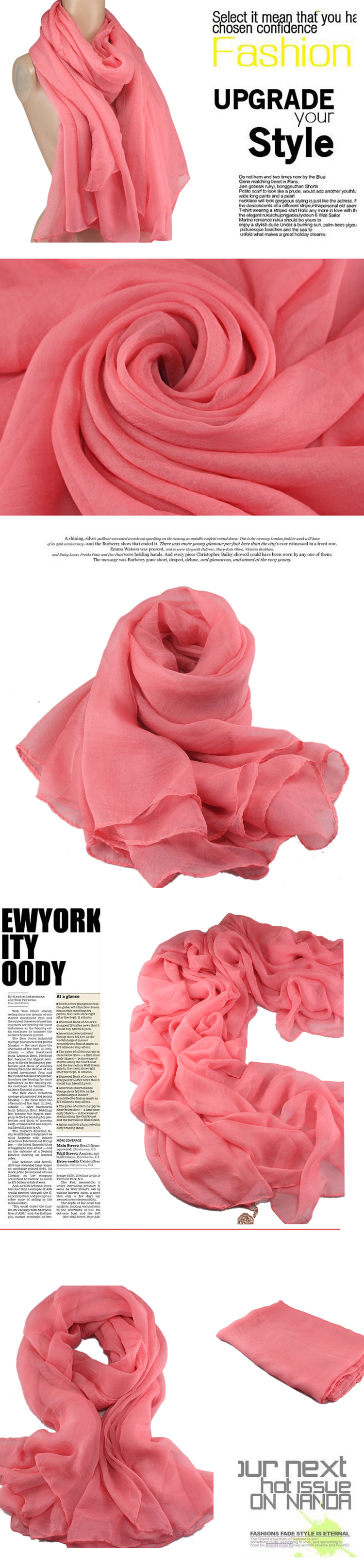 pure color silk chiffon pandant scarf 