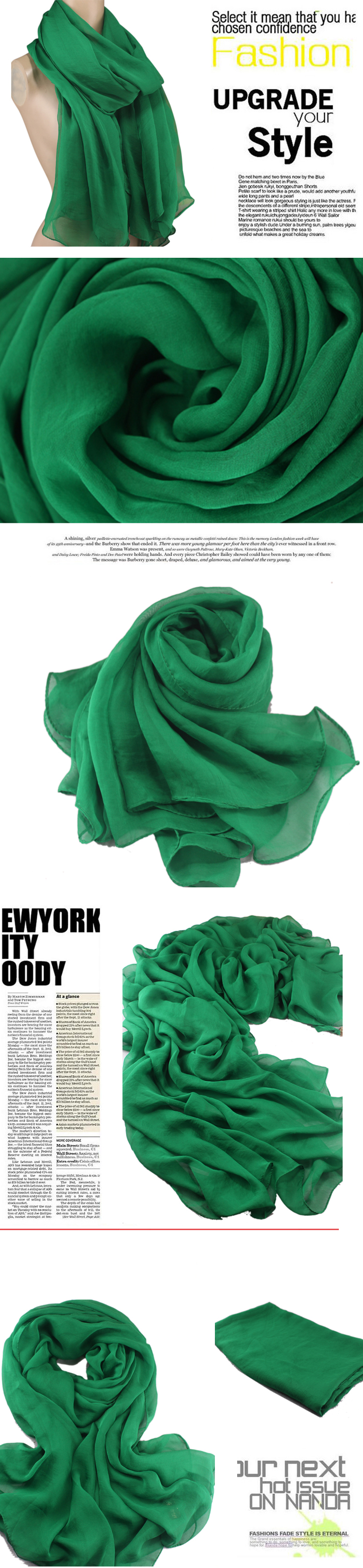 pure color silk chiffon pandant scarf 