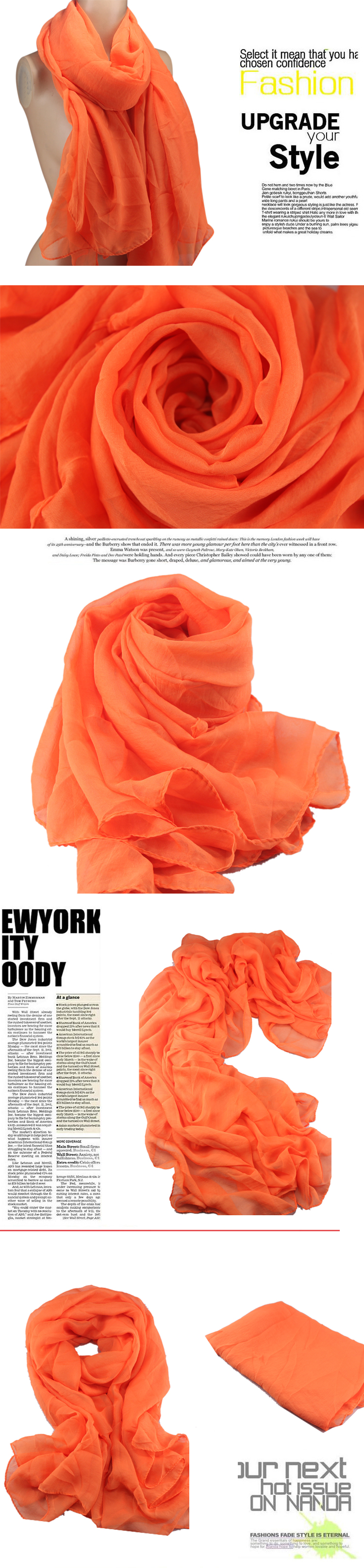 pure color silk chiffon pandant scarf 