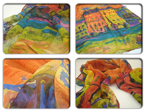 sapphire silk scarf for spring