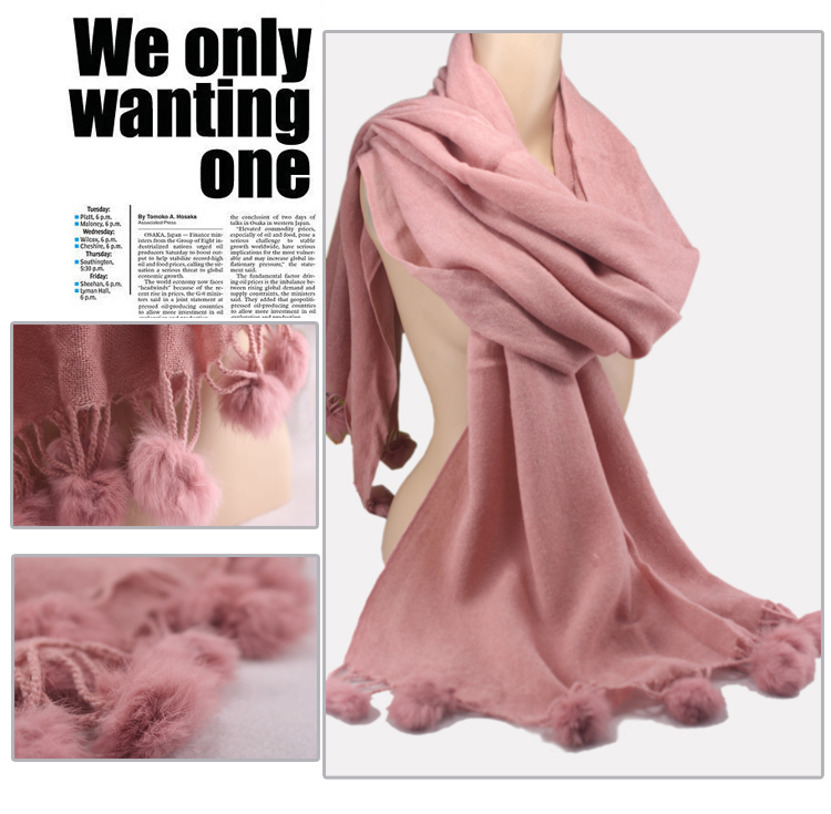 fashion yellow fur scarf for winter