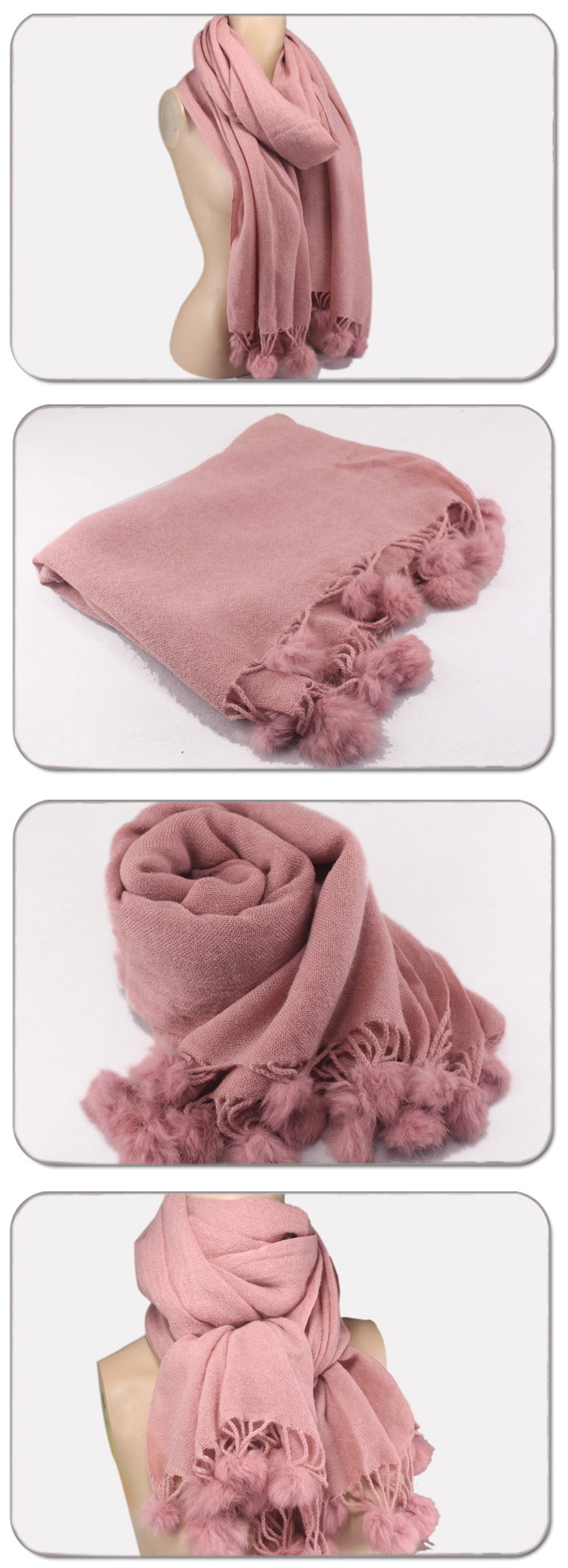 fashion yellow fur scarf for winter